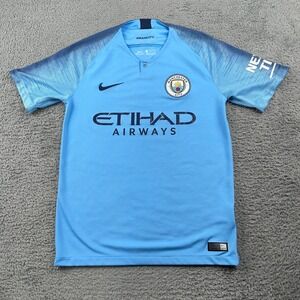 Manchester City Jersey Mens Small Blue 2018 2019 Home Soccer Football EPL Shirt